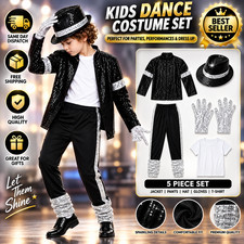 Dagmar 80s and 90s pop star children's set, 5-piece Halloween costume set