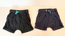 Cat Jack Baby Boys Shorts Lot of 2 Blue Gray Drawstring Cuffed 12 Months