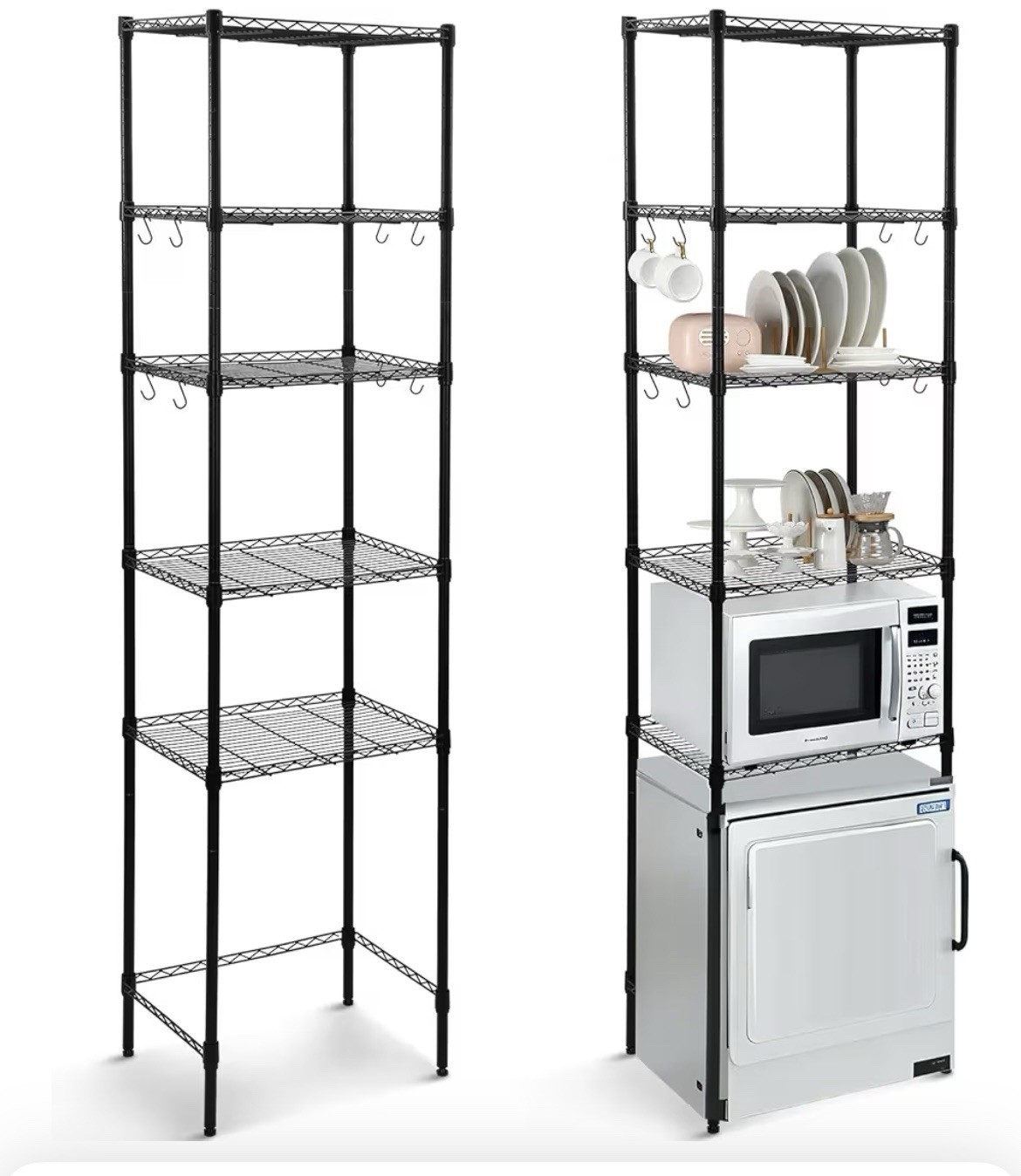 5 Tier Mini Fridge Shelf Microwave Stand Heavy-Duty Adjustable Over Fridge Sh...