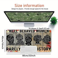 40 90cm1pc Feminist Quote Poster Mouse Pad - Oversized 32.0x16.0inch Non-Slip Ru