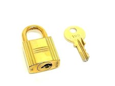 HERMES Cadena Padlock 100 Key Key Gold Tone DB2126