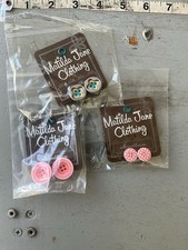 Girls Clip On Earrings 3 Pairs Matilda Jane Button Spares