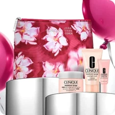 Clinique 4 Piece Jonathan Cohen Glowy and Bright Skin Care Kit with Cosmetic Bag