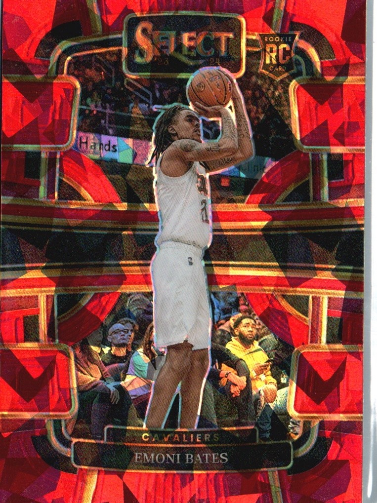 2023-24 Panini Select #67 Emoni Bates Red Cracked Ice Prizms