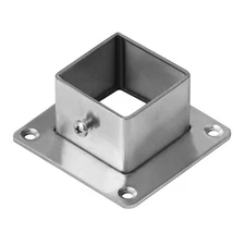 8 PCS 1-1/4" Square Newel Post Flange Base, Metal Floor Deck Rail Systems for...