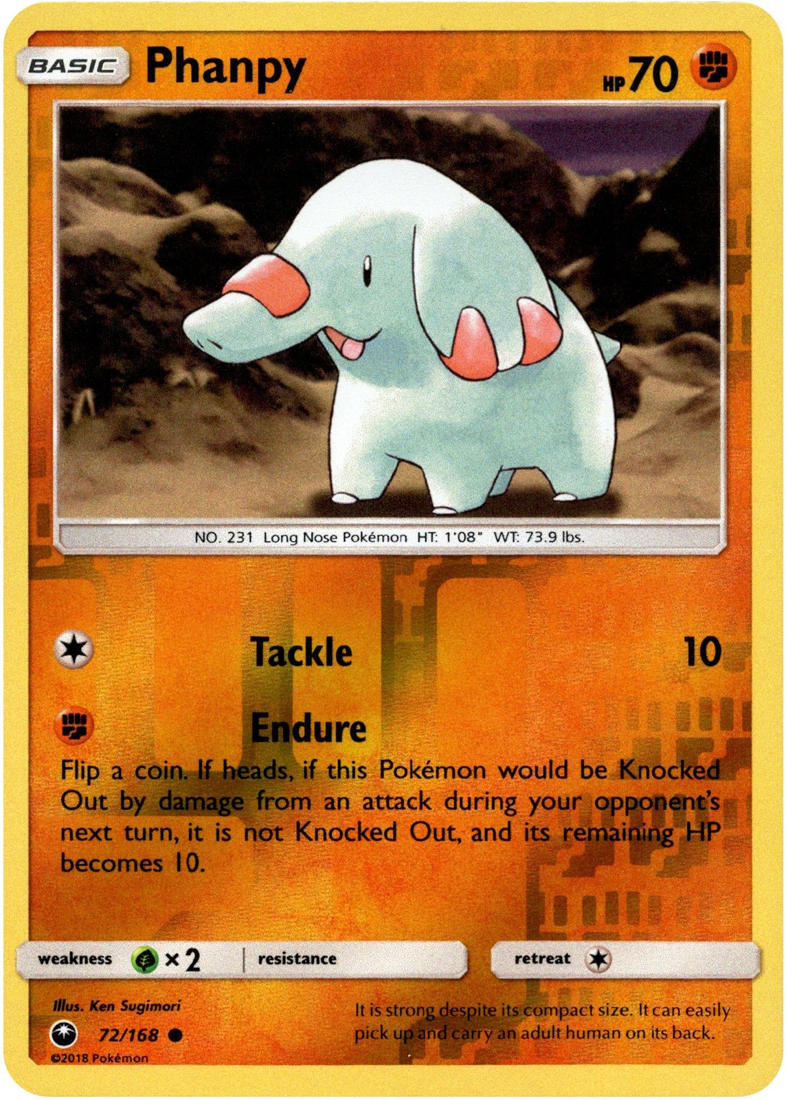 Phanpy - 72/168 - Celestial Storm - Reverse Holo