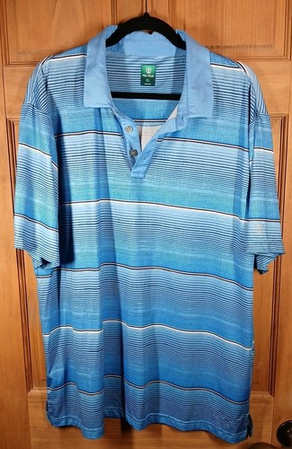 Polo Pro Tour Uomo Extra Large Blu Bianco Golf Manica Corta - Foto 1 di 9