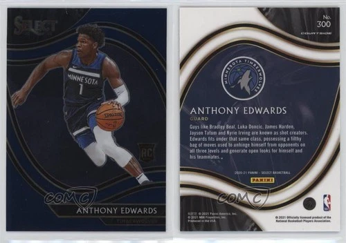 2020-21 Panini Select Courtside Retail Blue Anthony Edwards #300 Rookie RC
