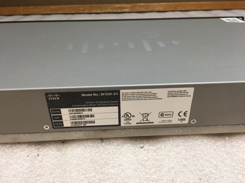 Cisco SF200-24 SLM224GT V02 24-Port 10/100 Smart Gigabit Ethernet Switch w/ Ears - Picture 6 of 7