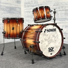 Sonor SQ2 Maple 3pc Drum Set Red Burst over African Marble Fade Gloss