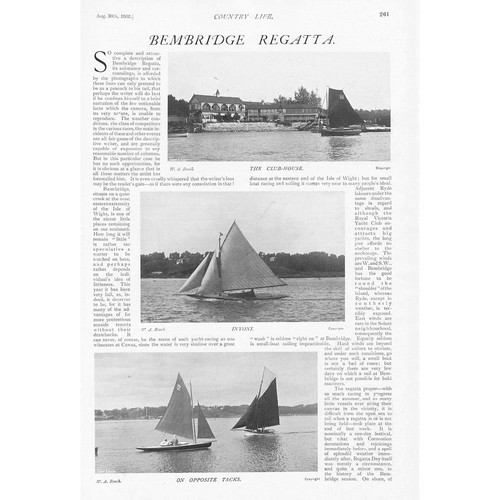 ISLE OF WIGHT The Bembridge Regatta - Antique Print 1902