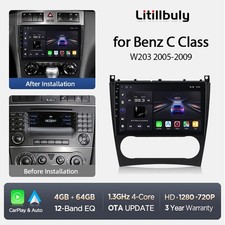 F&uuml;r Mercedes-Benz C/CLK/CLC Klasse W203 W209 Autoradio Android14 Carplay GPS SWC