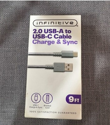 Infinitive 2.0 USB-A to USB-C Cable Charge and Sync 9ft