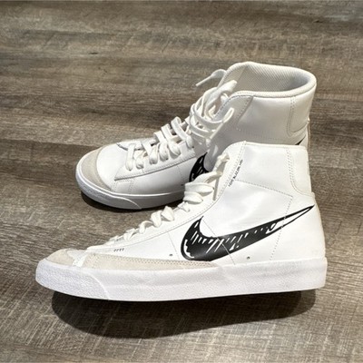 Nike Blazer '77 Mid Sketch Black White/Black Leather Mid Top Sneaker CW7580-101