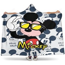 Mickey Hooded Blanket Cozy Fleece Throw for Kids Cartoon Fans