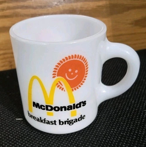 Vintage 1970's McDonald's "Breakfast Brigade" White Milk Glass Coffee Mug