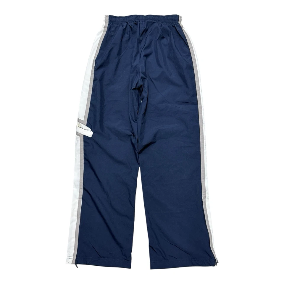 Calça Vintage Y2K Nike Windbreaker Forrada Swishy Baggy Azul Infantil Tamanho Grande 14-16 - Imagem 2 de 4