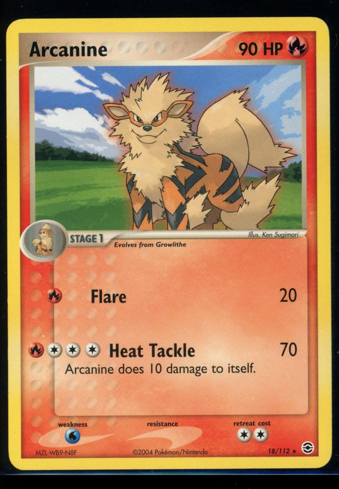 POKEMON ARCANINE 18/112 RARE FIRERED & LEAFGREEN | NM