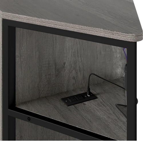 Corner LED TV Stand Console For TVs up to 55" Entertainment Unit Power Outlets - Picture 14 of 15