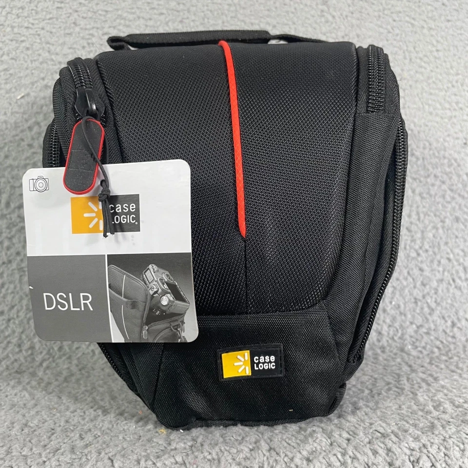 Case Logic DCB306 Black DSLR Camera Holster Bag Padded Interior Red Accent - Image 4 of 4