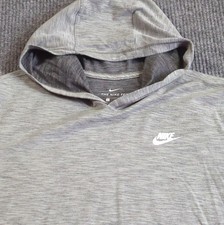 Nike Shirt Mens Large Gray Athletic Cut Dri Fit Long Sleeve Performance Hood