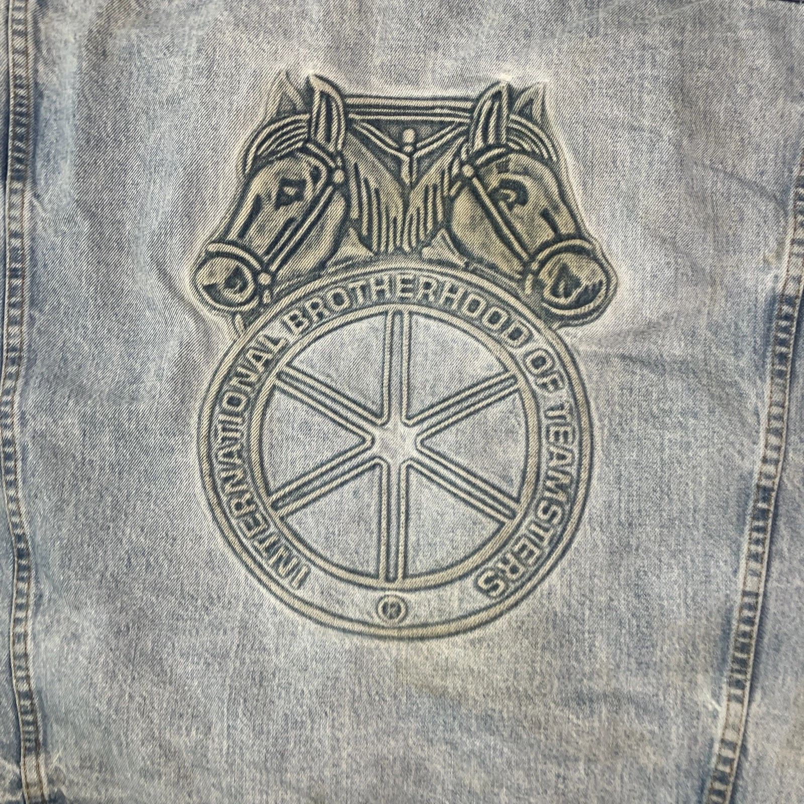 Vintage International Brotherhood Of Teamsters Denim Jacket 3-XL USA Made - product detail image 3