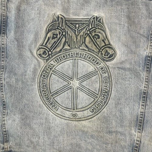 Vintage International Brotherhood Of Teamsters Denim Jacket 3-XL USA Made image 3