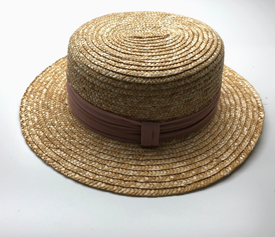 DISO H&M Divided Straw Bucket Sun Raffia Hat Pink Stripe Women main image 3