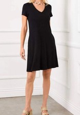 NWT Karen Kane Quinn Black V-Neck Dress w/Pockets Womens XL 16