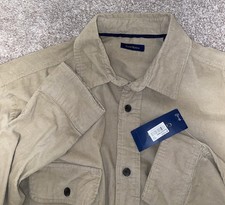 Club Rooom Men  s Dress Shirt Dress Del 2 Khaki Size Large NWT Preppy