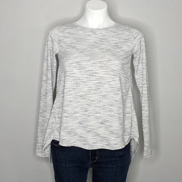 Zyia heathered grey open split back long sleeve t… - image 1