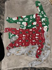3-6m Unisex 3 Piece Christmas Pajamas Fleece Footed