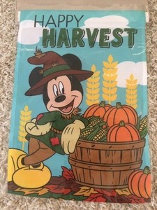 New Disney Mickey Mouse Happy Harvest Garden Flag Ebay