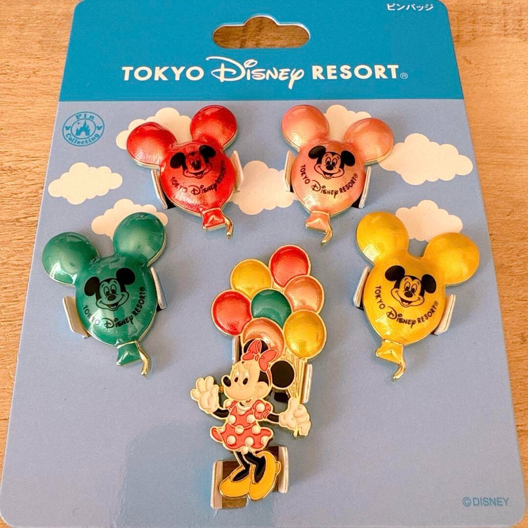 Tokyo Disney Resort Mickey Minnie Balloon Pin Set 5pc TDL Japan New