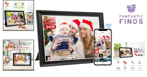 64GB WiFi Digital Photo Frame: 10.5'' Touch Screen - Instant Memories Anywhere - Picture 2 of 11