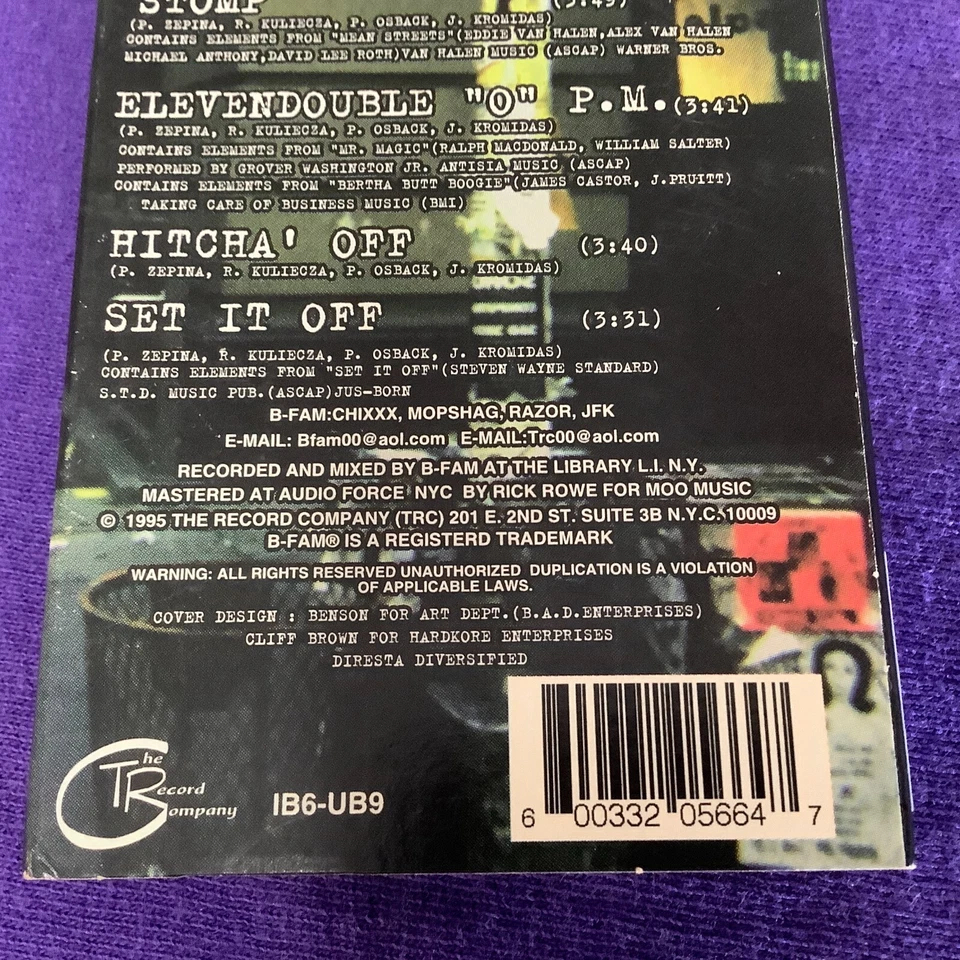 B-Fam Boom Bangin' 1995 The Record Company USED Cassette Piranha Records - Image 4 of 4