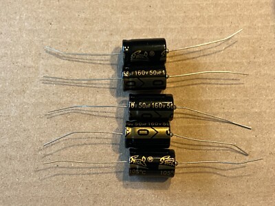 5pc Electrolytic Capacitor Axial 2000hr +105  RoHS 50uF 160V φ13x21mm Supertech