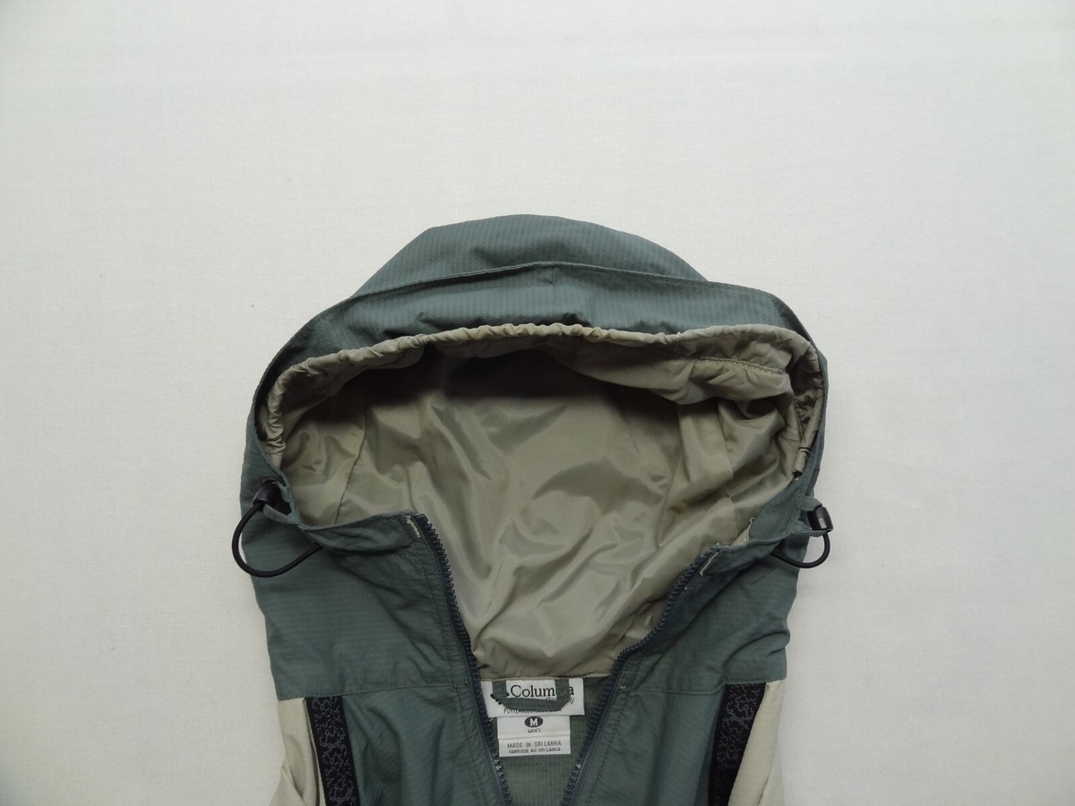 Columbia M Packable Anorak Pullover 1/2 Zip Poncho Parka Raincoat 