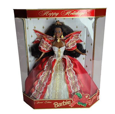 VINTAGE 1997 MATTEL HAPPY HOLIDAYS BLACK BARBIE DOLL IN BOX
