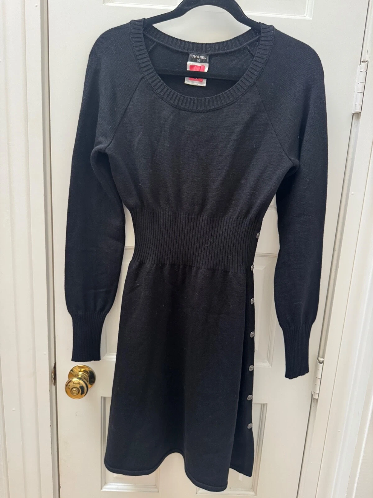 Abito midi Chanel nero 100% lana tg38