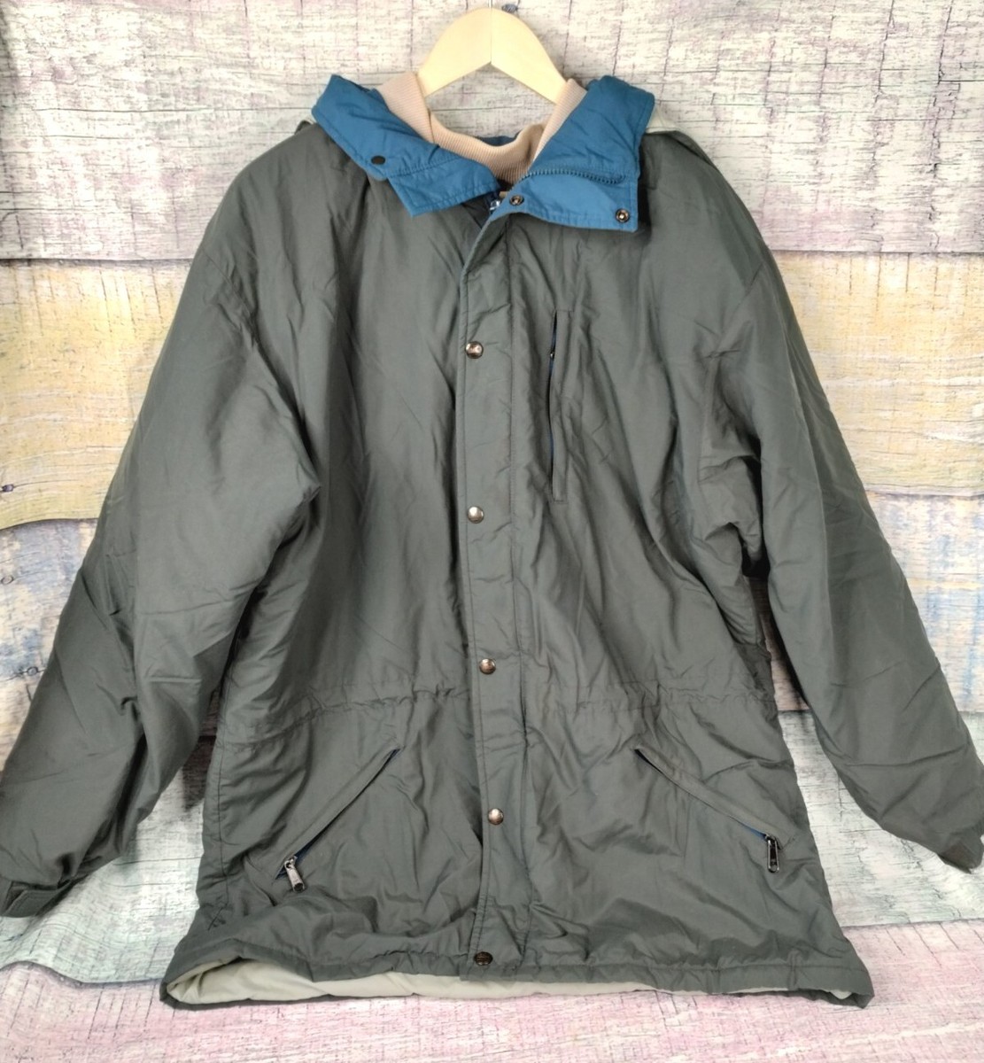 LL Bean Parka Jacket Mens XL Vintage Thinsulate 3M USA Grey/Blue  display picture 1