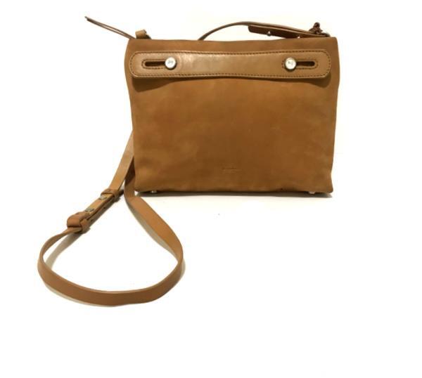 SKAGEN Mikkeline Camel Tan Nubuc Leather Mini Satchel Clutch