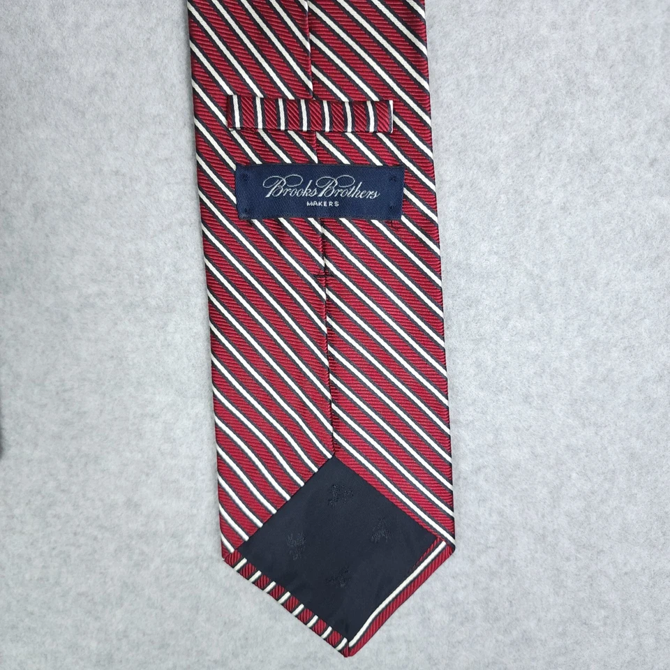 Corbatas Brooks Brothers vintage a rayas de seda hechas en EE. UU. 58 largas 4 anchas para hombre Foto 3 de 4