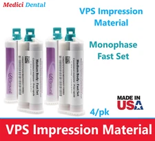 Dental Impression Material, PVS VPS Monophase Fast Set, 4/Box, USA, Ex 12:2026
