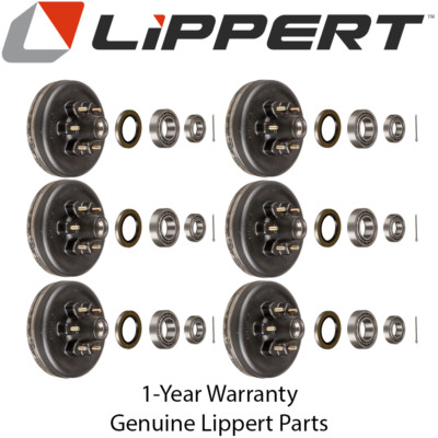 Lippert Triple Axle 12'' 6K Brake Drum Hub Kit 6 on 5.5 (6-Pack) Fit Dexter/AL KO