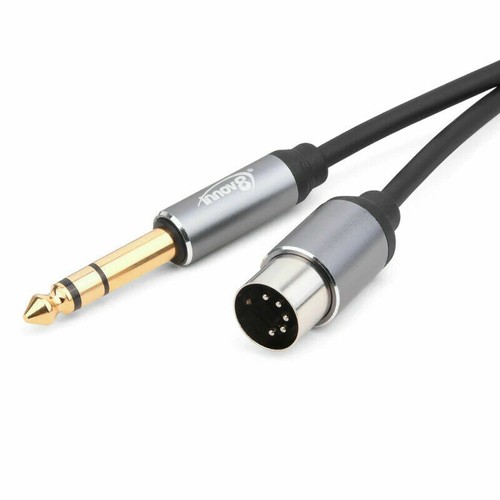 5 pines DIN macho MIDI a 6,35 mm TRS macho conector audio cable estéreo 100 cm - Imagen 2 de 3