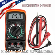 LCD Digital MULTIMETER Voltmeter Ammeter Ohmmeter Volt AC DC Tester Leads Meter