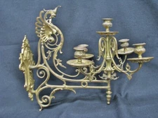 Pair of Antique Neoclassical Gilt Brass Five Arm Wall Sconces w/ Griffin Heads