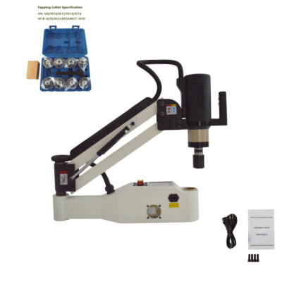 Universal 360° Tapping Machine Electric Flexible Arm M6-M30 Touch Screen 220V
