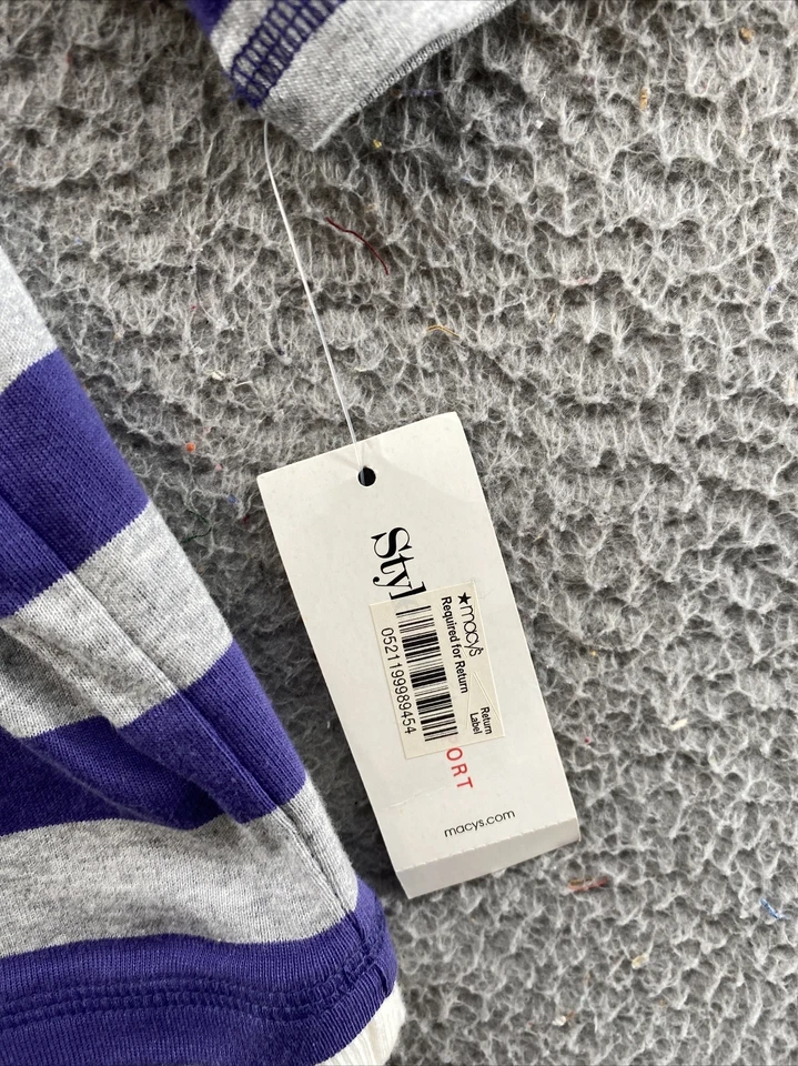 Style & Co Sport женщин 1/4 молнии в полоску пуловер толстовка с капюшоном в размер XL новый - Изображение 3 из 4